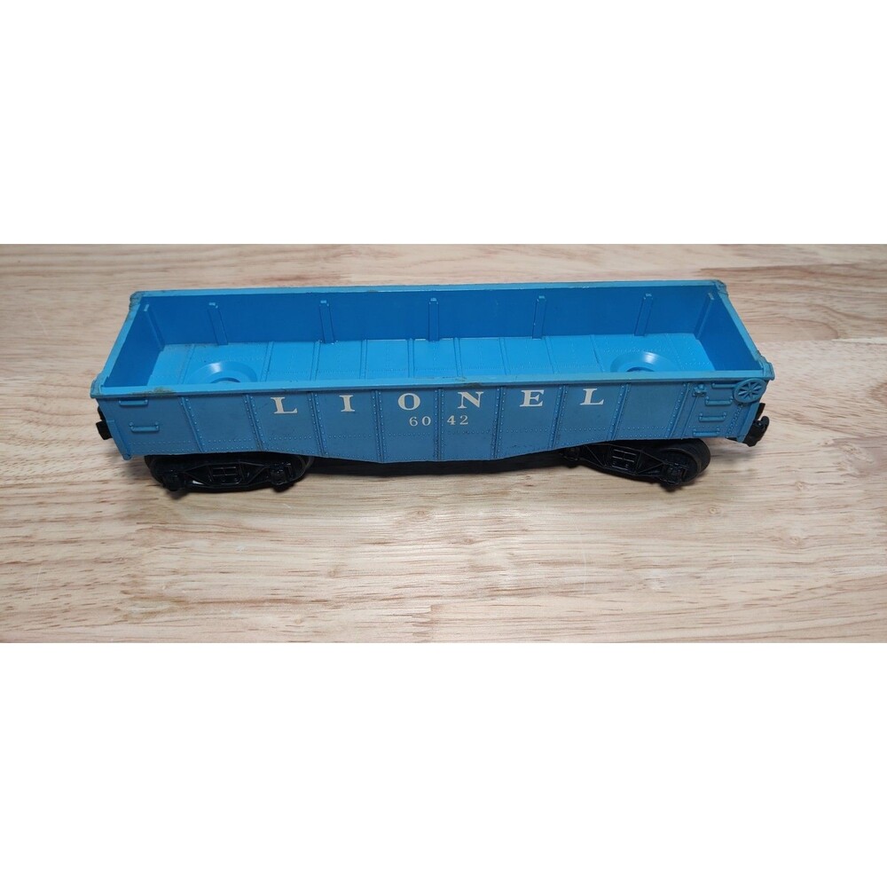 Lionel Gondola -No. 6042 Non-Operating Couplers (Blue)-Lionel Train Car-Made USA